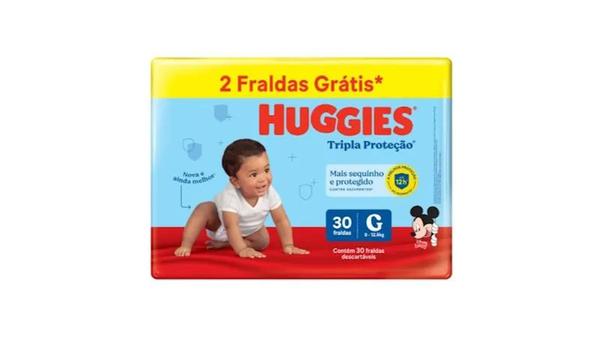Fralda Huggies Tripla Proteção Mega G 30 Unidades