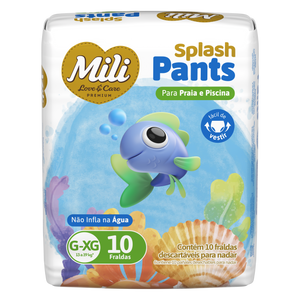 Fralda infantil love care pants splash g/xg 10 unidades mili