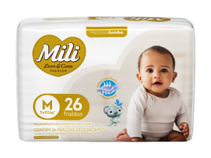 Fralda Mili Love E Care M Jumbo Com 26 Unidades