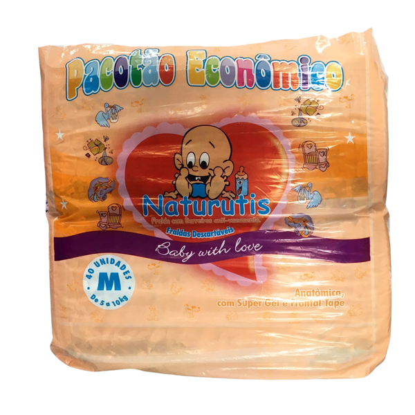 Fraldas Naturutis M com 40 unidades