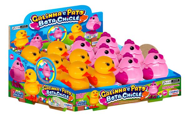 GALINHA E PATO BOTA CHICLE FRUTAS