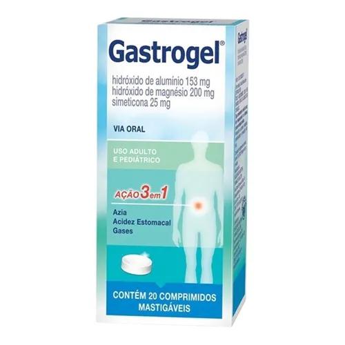 Gastrogel Comprimido 153mg + 200mg + 25mg, caixa com 20 comprimidos mastigáveis