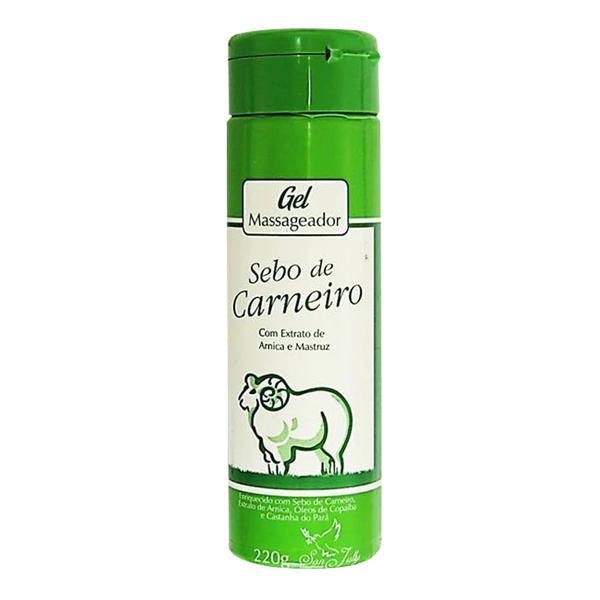 Gel Massageador Sebo de Carneiro com Sebo de Carneiro gel massageador com extrato de Arnica e Mastruz com 220g - San Jully