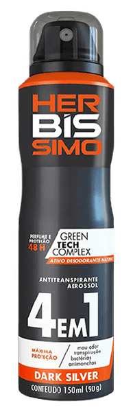 Desodorante Aerosol Antitranspirante Herbíssimo Dark Silver 150ml