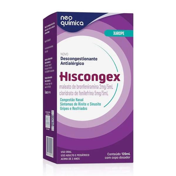 Hiscongex Neo Química 120ml Xarope Descongestionante
