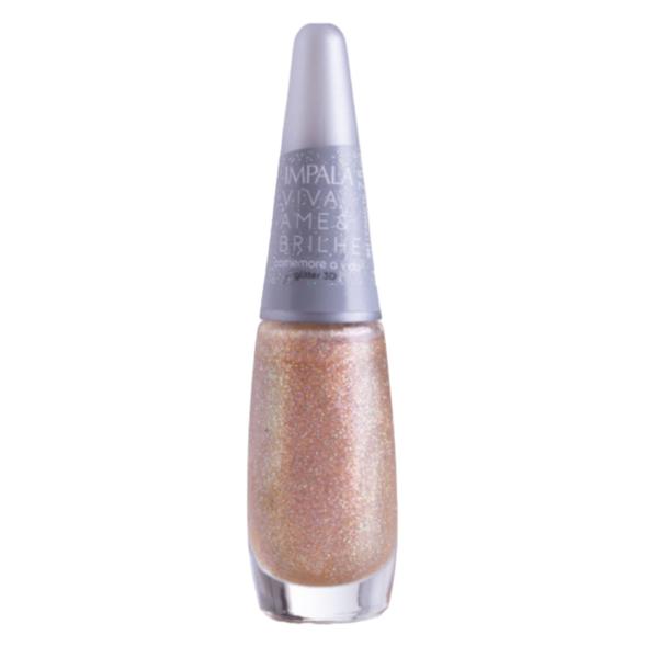 Esmalte Impala Comemore A Vida glitter 3D - Viva, Ame E Brilhe 7,5ml