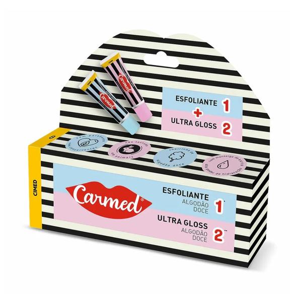 Kit Carmed Sos Esfoliante + Ultra Gloss Algodão Doce 10g