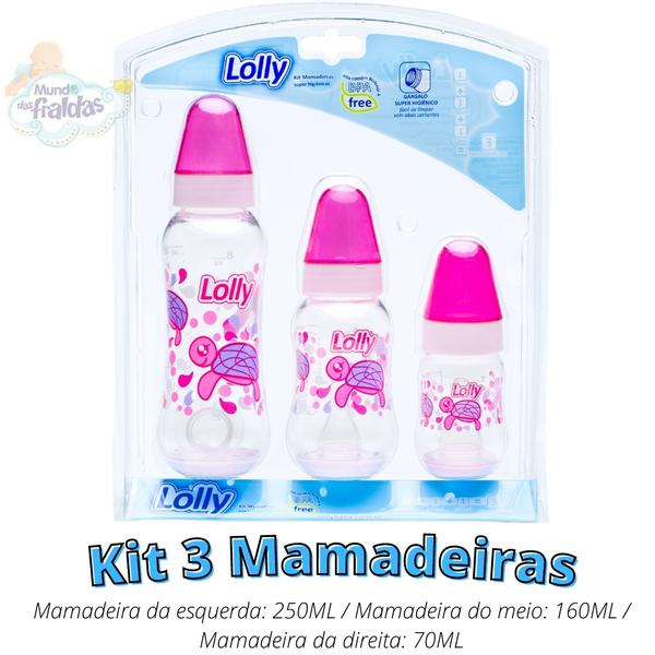 Kit De Mamadeiras Lolly Oceano Redondo Rosa Ref. 3660-01