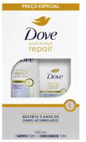 Kit Dove Bond Intense Repair Shampoo 350ml + Condicionador 150ml