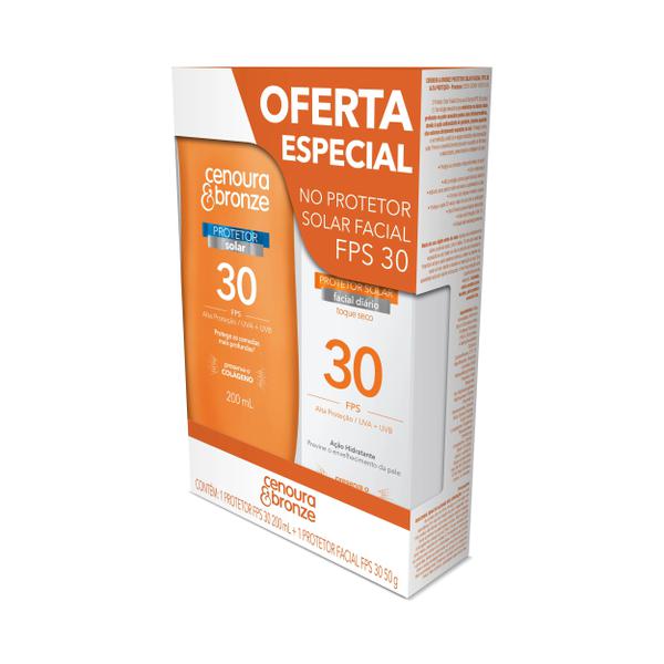 Kit Protetor Solar Cenoura & Bronze Facial FPS 30 50g + Corporal FPS 30 200ml