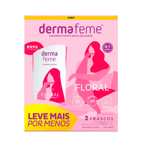 Kit Sabonete Íntimo Dermafeme Floral 2 unidades de 200ml