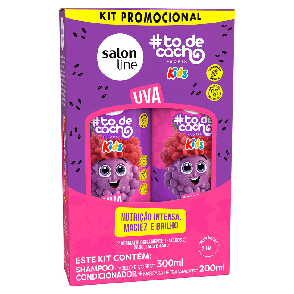 Kit Salon Line Kids Shampoo 300ml + Condicionador Uva 200ml