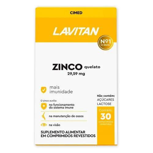 Lavitan Zinco Quelato 29,59mg Cimed 30 Comprimidos
