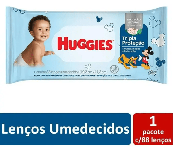 Lenço Umedecido Tripla Proteção - 88 Unidades Huggies