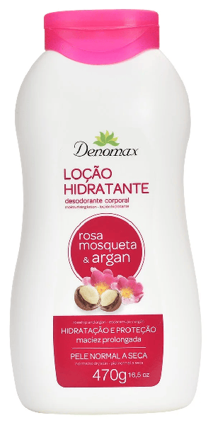 Loção Desodorante Hidratante Denomax - Rosa Mosqueta e Argan 490g