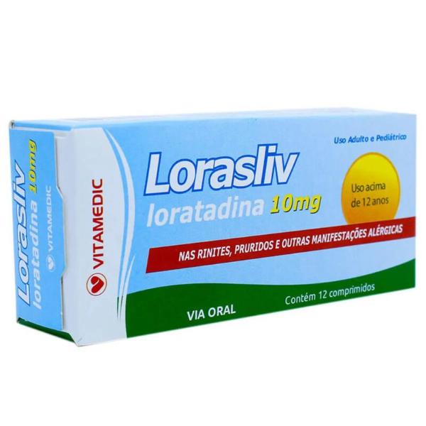 Loratadina Vitamedic 10mg, caixa com 12 comprimidos