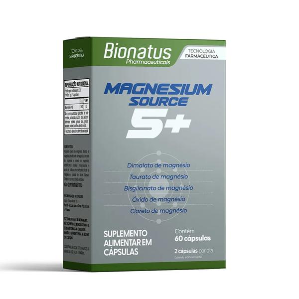 Magnésio Composto 5 Fórmulas 560mg caixa com 60 cápsulas Bionatus