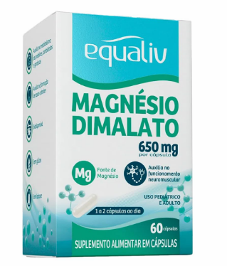 MAGNESIO DIMALATO 650MG CX 60CAPS EQUALIV