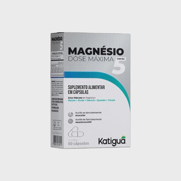 Magnesio Dose Máxima 5 magnésios 60 Capsulas Katigua