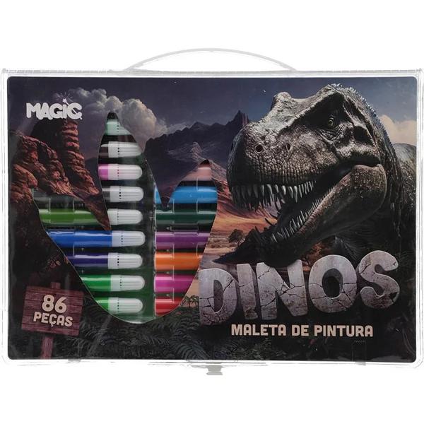 Maleta para Pintura Dinossauros 86 Peças