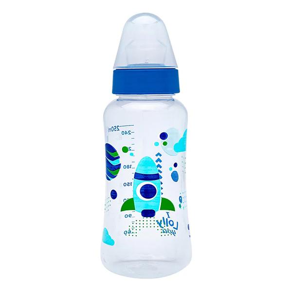 Mamadeira Lolly Viva Silicone Bico Orto Azul 250ml