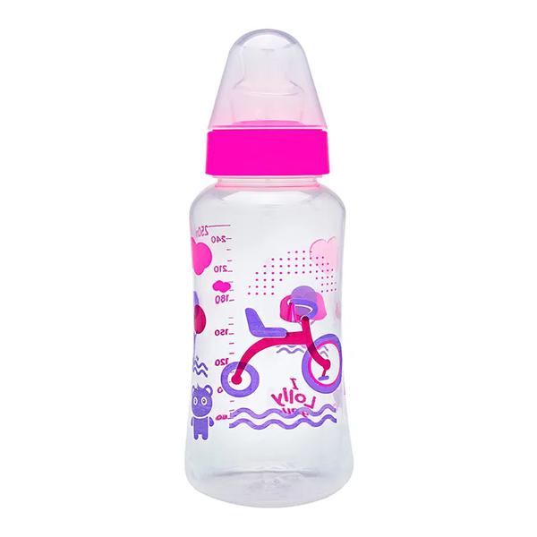 Mamadeira Lolly Viva Silicone Bico Orto Rosa 250ml