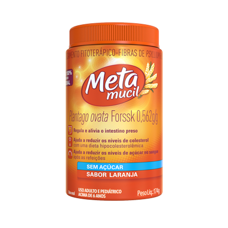 Metamucil Frasco Sabor Laranja 210g