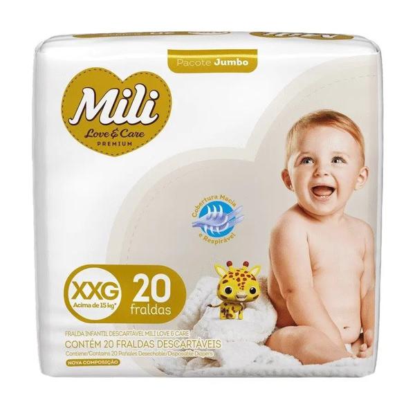 Mili Fralda Love & Care Premium Jumbo XGG 20 Unidades