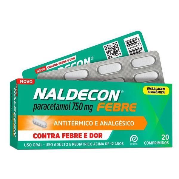 Naldecon Febre 750mg 20 Comprimidos