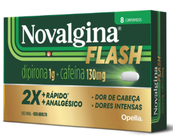 NOVALGINA FLASH 1G+130MG CX 8CP