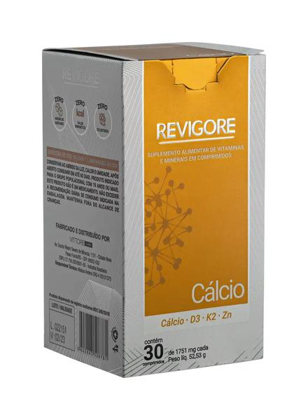 Revigore Cálcio + Zinco + Vitamina D3 + Vitamina K2 Caixa com 30 comprimidos