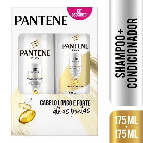 Kit Pantene Liso Extremo Shampoo + Condicionador 175ml