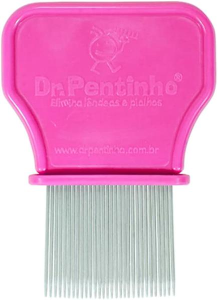 Pente Fino Aço Inox Rosa Piolhos e Lêndeas - Dr. Pentinho