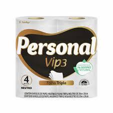 Papel Higiênico Personal Vip Folha Dupla Neutro 20m - 4 Unidades