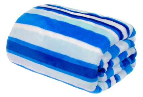 PIMPOLHO MANTA BEBE 1,10X80 LISTRAS AZUL