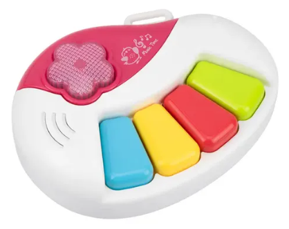 PIMPOLHO TECLADO MUSICAL PARA BEBE ROSA/BRANCO