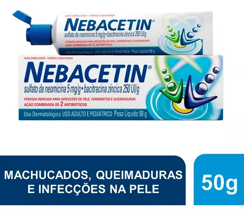 Pomada Nebacetin 50g Grande Queimadura E Ferimentos