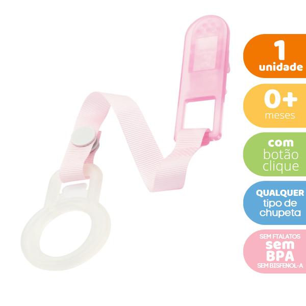 Prendedor De Chupeta Lolly Kinddy Clean Rosa Ref. 7070