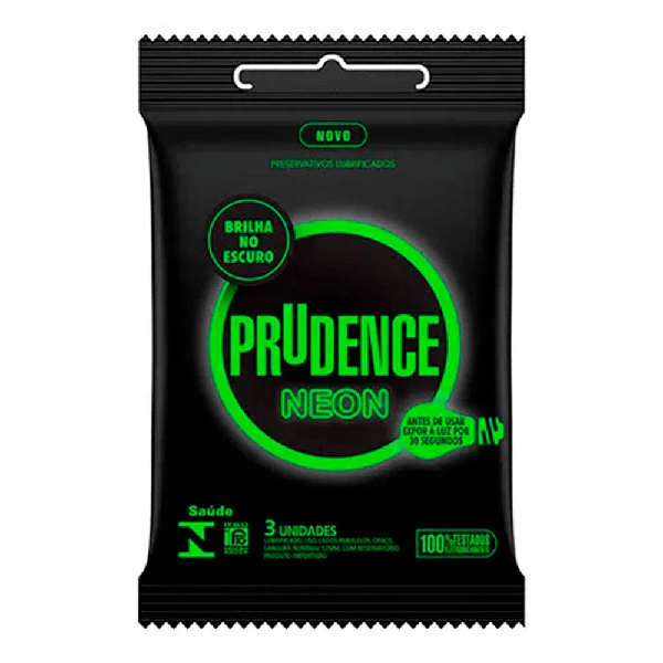 Preservativo Prudence Neon Com 3 Unidades