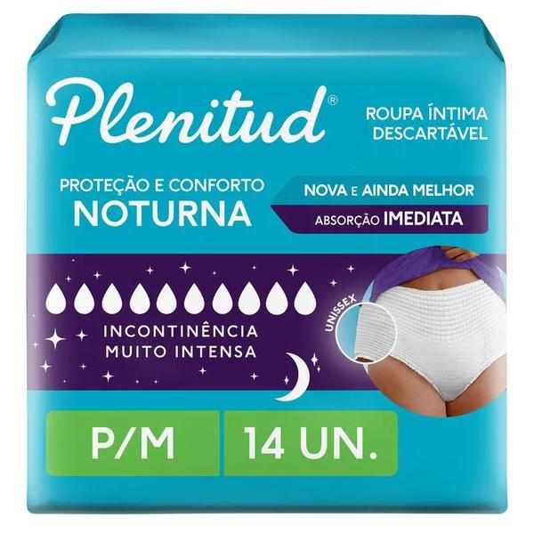 Roupa Íntima Descartável Plenitud Noturna Unissex P/M 14 Unidades