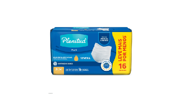 Roupa Íntima Plenitud P/M 16 unidades