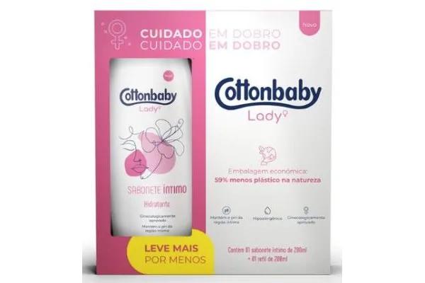 Sabonete Intimo 200ml + Creme Hidratante em Refil 200ml Cottonbaby