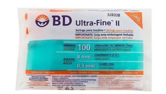 SERINGA BD ULTRA FINE 8MM 100UI C/10 UNIDADES