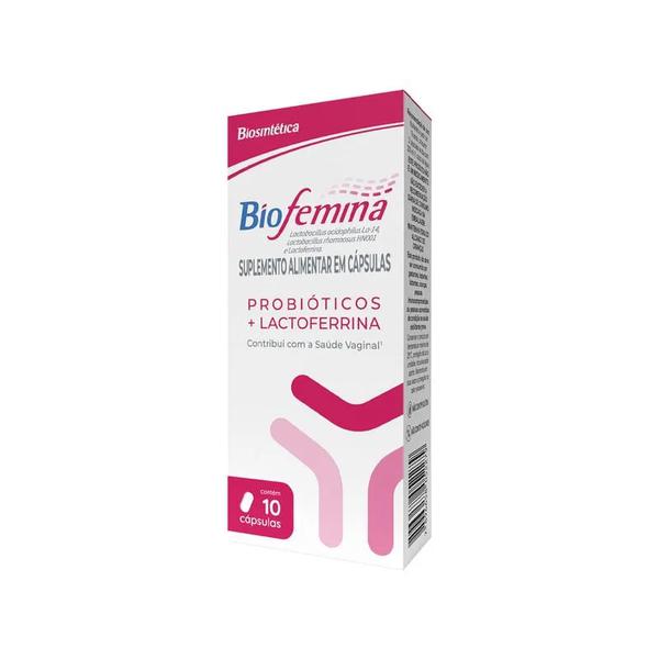 Suplemento Alimentar 10 Cápsulas Probioticos + Lactoferrina Biofemina