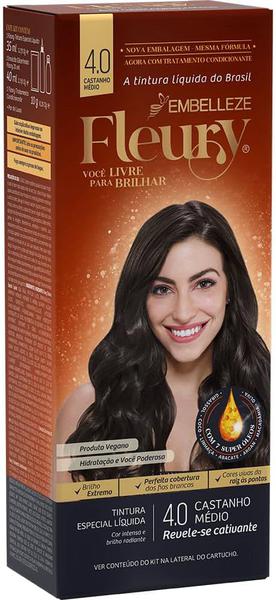 Tinta de Cabelo Fleury 4.0 Castanho - Embelleze