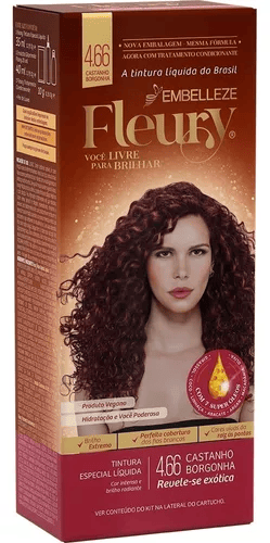 Tinta de Cabelo Fleury 4.66 Castanho Borgonha - Embelleze
