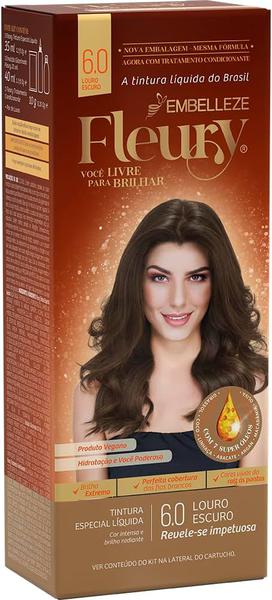 Tinta de Cabelo Fleury 6.0 Louro Escuro - Embelleze