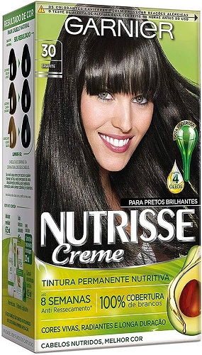 Tinta de Cabelo Garnier Nutrisse 30 Castanho Escuro Grafit