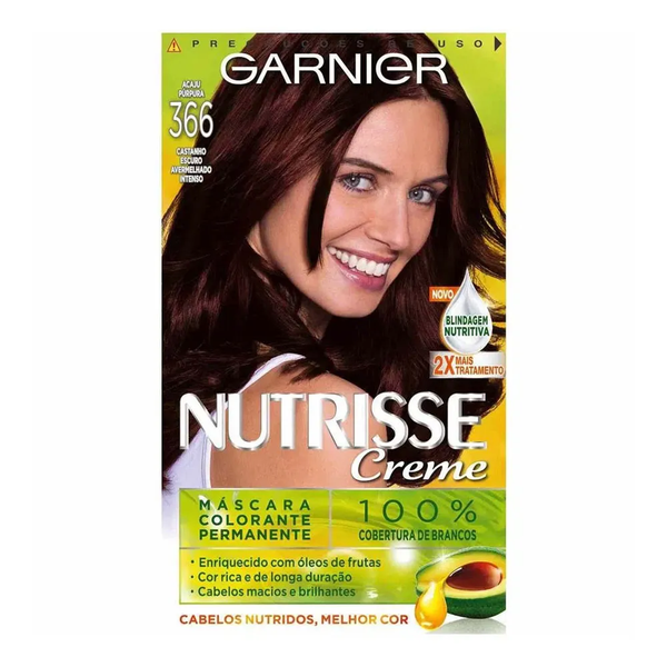 Tinta de Cabelo Garnier Nutrisse 366 - Acaju Purpura