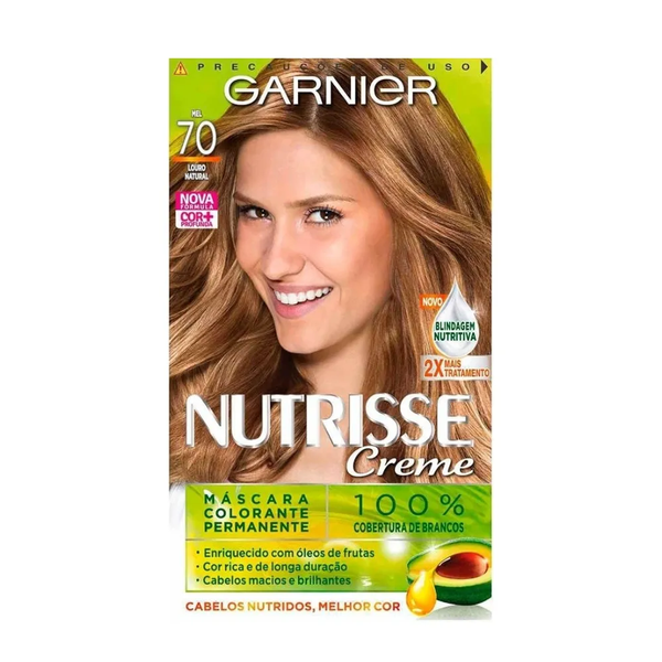 Tinta de Cabelo Garnier Nutrisse 70 Louro Natural Mel